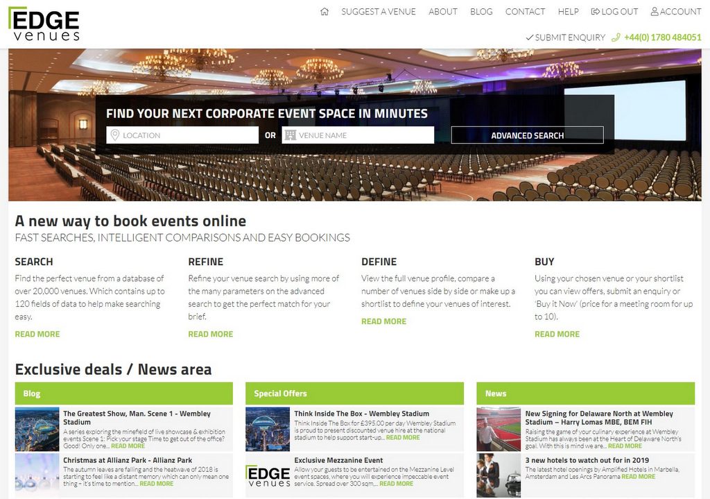 Edge Venues Home Page